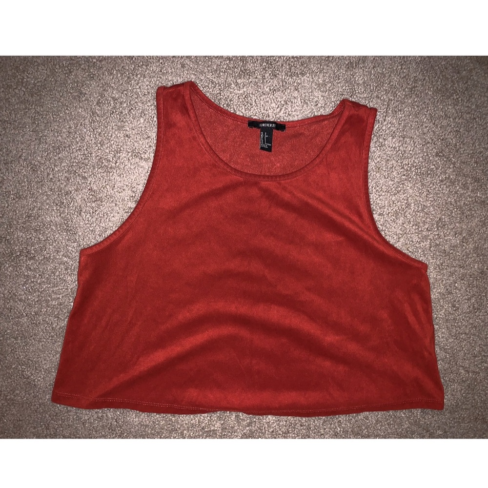 Burnt Orange Suede Crop Top